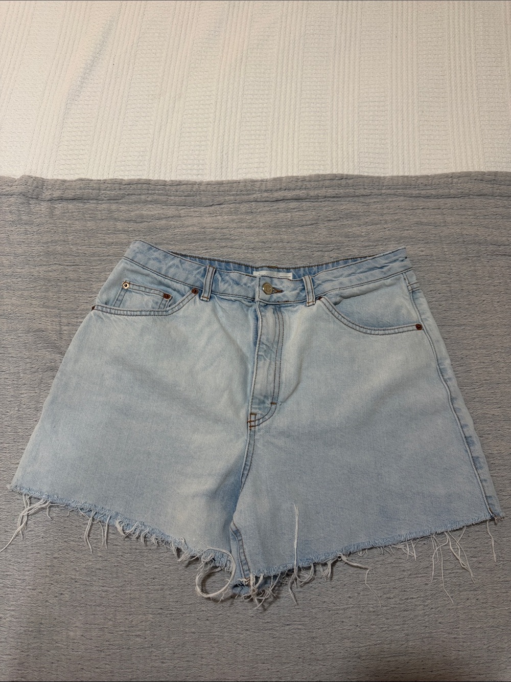 Topshop Light Wash Denim Cutoff Shorts